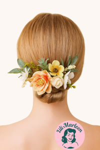 Elegant Vintage Hårkam med Blomster – Romantisk Accessory til Fest og Bryllup