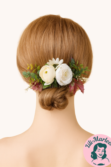 Elegant Vintage Hårkam med Blomster Romantisk Accessory til Fest og Bryllup