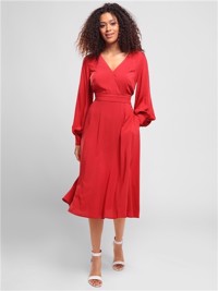 Vintageinspireret Kjole: Bright And Beautiful Ashley - mørkrød