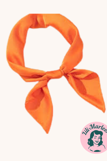 Satin tørklæde til håret eller hals, orange