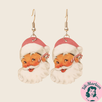 Juleøreringe - julemanden med slikstok 