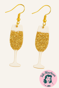 Juleøreringe; champagneglas (Nytårsøreirnge)