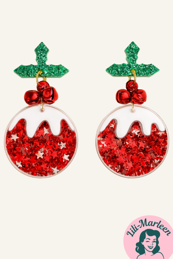Juleøreringe; Julekugler - røde