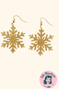 Hængeøreringe - Juleøreringe - Det gyldne snefnug