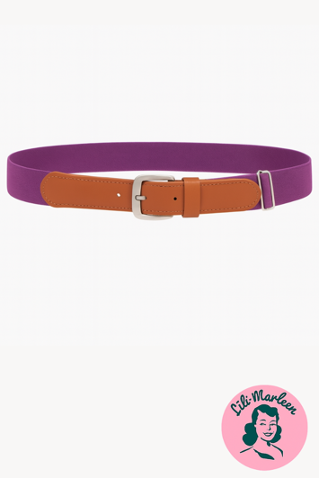 elastisk bælte til børn med retro vibe og unisex charme - Lilla/brun