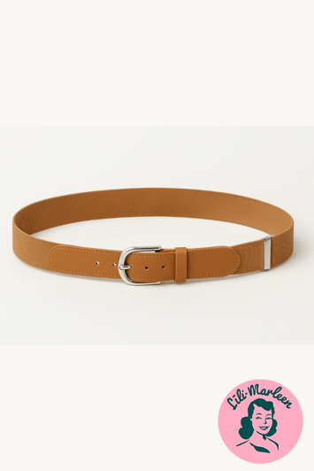 elastisk bælte til børn med retro vibe og unisex charme - brun