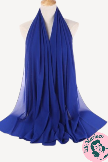 Chiffon Sjal, kongeblå