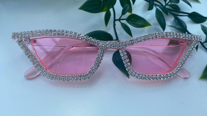 Cateye solbriller med lyserøde
