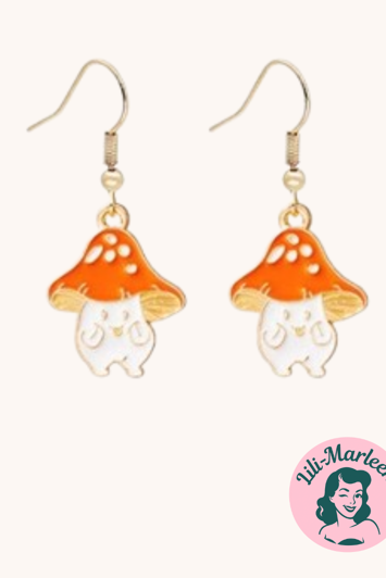 Øreringe - Søde efterårssvampe, orange