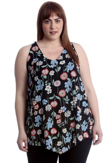 Kay top/tunika med blomster