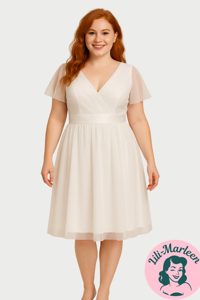 Konfirmationskjole/kort brudekjole - Cornelia Darling, offwhite - kort