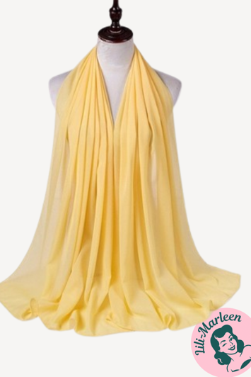 Chiffon Sjal, lysegul