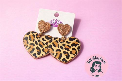 Wild Heart Leo Øreringe – Vintage Leopard Statement med Glimmer
