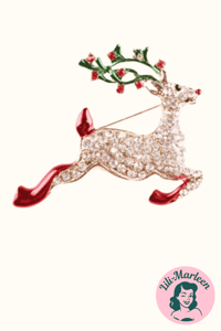 Broche - dådyr med glitrende sten