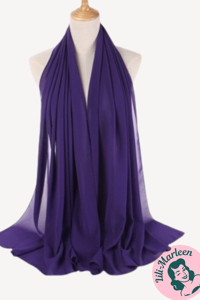 Chiffon Sjal, mørk lilla