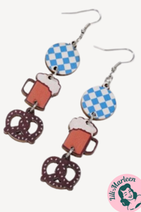 Øreringe - Store hængeøreringe - det er en kringlet affære (træ)