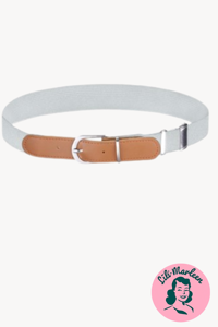 Bælte elastisk til børn, grå med brun rem 