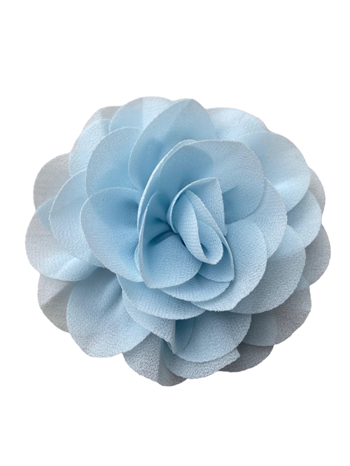 Hårklips med lille rose, babyblå