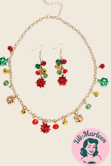 Julesmykkesæt: Halskæde og øreringe - kom i julestemning med et par søde julesmykker