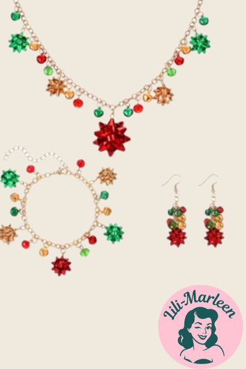 Julesmykkesæt: Halskæde, armbånd og øreringe - kom i julestemning med et par søde julesmykker