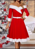 Julekjole: Velourvixen Rudolf,  rød velour kjole