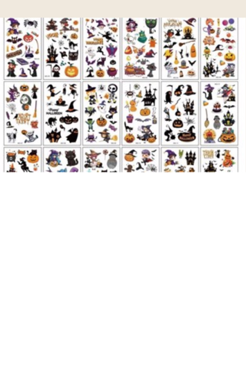 Midlertidige tatoveringer: Sjov Halloween - 30 ark