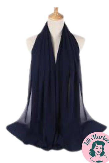 Chiffon Sjal, navyblå