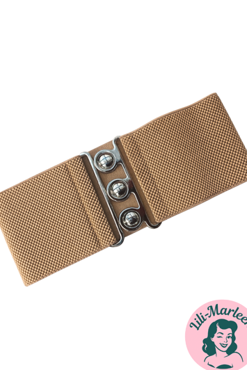 Bredt elastisk bælte, Lys mokka str. 36 - 48 - Hospitalsbælte