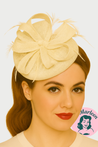 Betager/hat på hårbøjle, creme