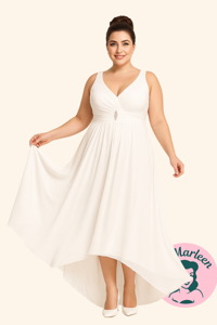 Lang gallakjole - Annabel - hvid