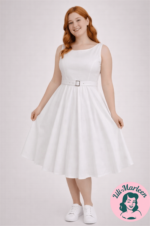 50ér kjole: Audrey Jane; hvid 