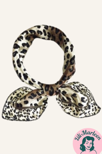 Satin head/neck scarf, leopard 