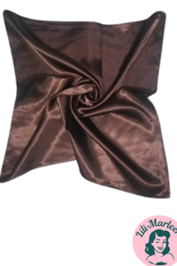 Satin tørklæde til håret eller hals, brun