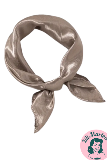 Satin tørklæde til håret eller hals, caffelatte