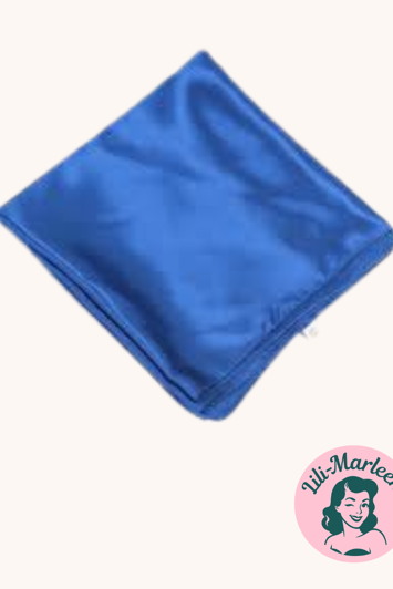Satin tørklæde til håret eller hals, mellemblå