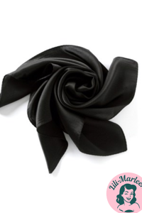Satin tørklæde til håret eller hals, sort