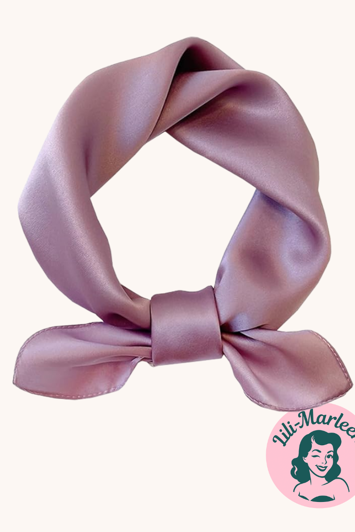 Satin tørklæde til håret eller hals, gammelrosa