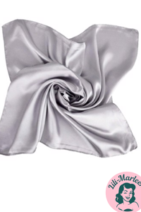 Satin tørklæde til håret eller hals, sølv