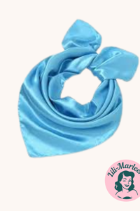 Satin tørklæde til håret eller hals, frostblå