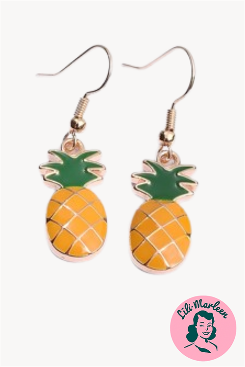 Øreringe - hængeøreringe ananas 