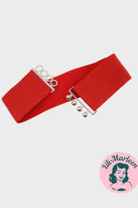  Elastisk bælte, rød  - Hospitalsbælte (Mellembredte)