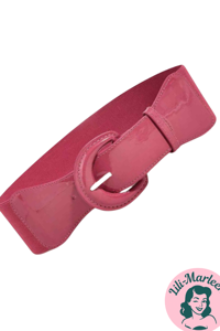 Bredt elastisk lakbælte, pink