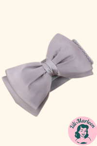 Bredt elastisk bælte med satin sløjfe sølv