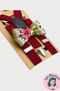 Deluxe seler og butterfly til børn, vinrød vintermotiv 