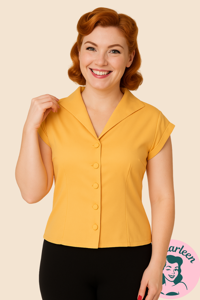 Skjorte: Dream master - sennepsgul str. 36 - 54