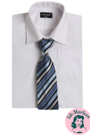 Skjorte til drenge med slips - hvid