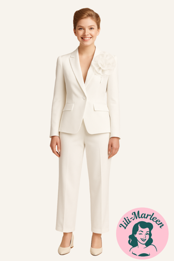 Jakkesæt til kvinder - Julia - hvid (Perfekt til konfirmanden)