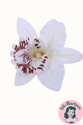 Orkide Hårclips med Krokodillespænde - hvid