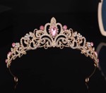 Diadem til voksne: Miss Diana tiara guld/lyserød - vi elsker tilbehør