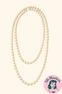 Elegant Lang Perlekæde – Klassisk Luksus i Flerlags Design